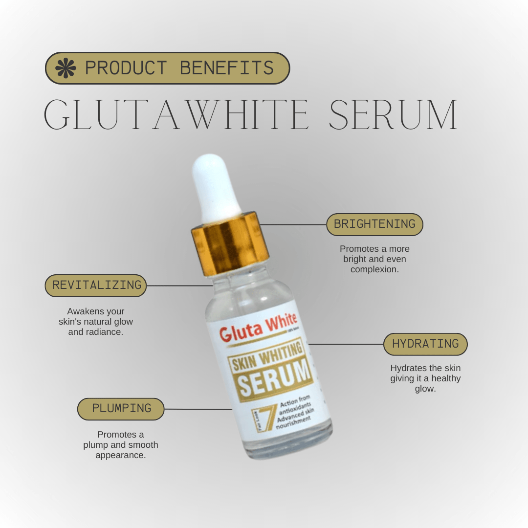 Gluta White Face Glowing Serum | Glutathione-Based Brightening | Hydration & Antioxidant Protection 30 Ml