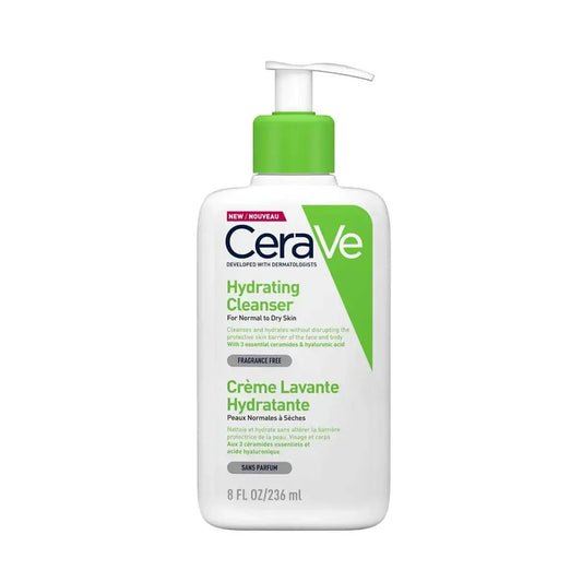 CeraVe Hydrating Cleanser with Hyaluronic Acid & Ceramides – Moisturizing Face Wash for Normal to Dry Skin